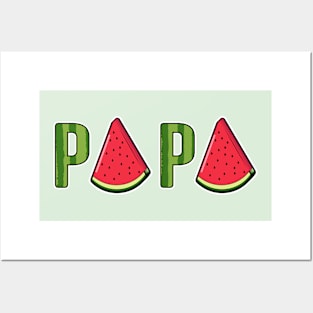 Papa Watermelon Summer Fruit Watermelon Slice Fathers Day Posters and Art